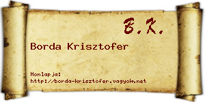 Borda Krisztofer névjegykártya